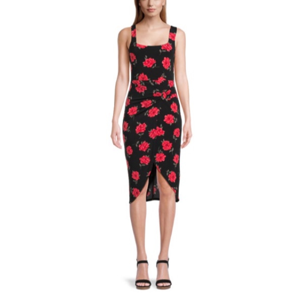 SLEEVELESS MIDI WRAP DRESS